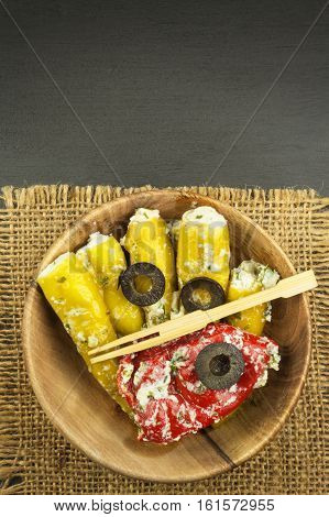 Spicy peppers stuffed with blue cheese. Chillies and cheese. Advertising on spicy delicacies. Notes to the grilled meats. Sales delicacies.