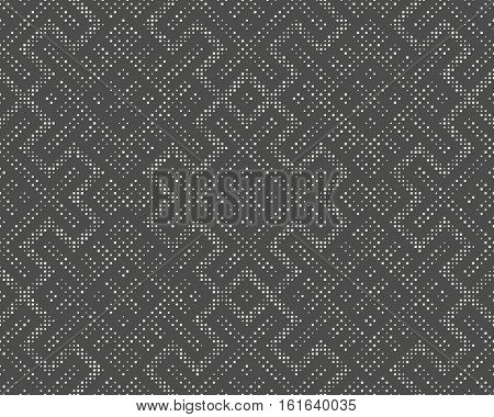 Seamless Knitting Background. Abstract Nordic Monochrome Sweater Ornament. Old Russian Knitted Pattern. Decorative Fashion Design. Christmas Graphic Print Design