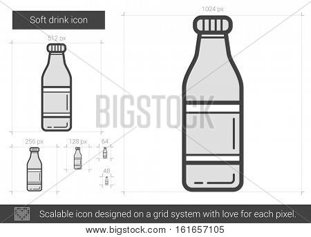 Soft drink vector line icon isolated on white background. Soft drink line icon for infographic, website or app. Scalable icon designed on a grid system.