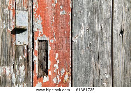 Old white painted rust weathered distressed wood oak plank background