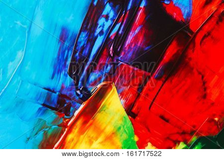 Abstract acrylic bright background made with paint strokes