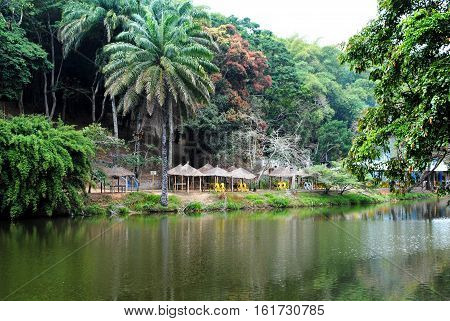 Beautiful lake in Africa. Democratic Republic of the Congo.