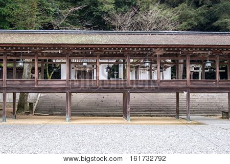 A walkway in the Kompirasan temple in kotohira