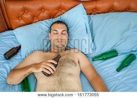 Drunk Man Sleeping, view from top shot with a Sony A6300