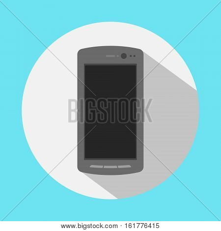 smartphone icon in the style flat design on the blue background. stock vector illustration eps10