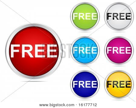(Raster-Bild des Vektors) Kostenloses Web buttons verschiedene Farben