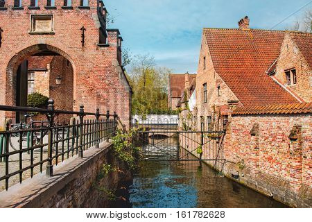 Old Sluice House (Sashuis),  a protected monument  in Minnewaterpark in Bruges, Belgium