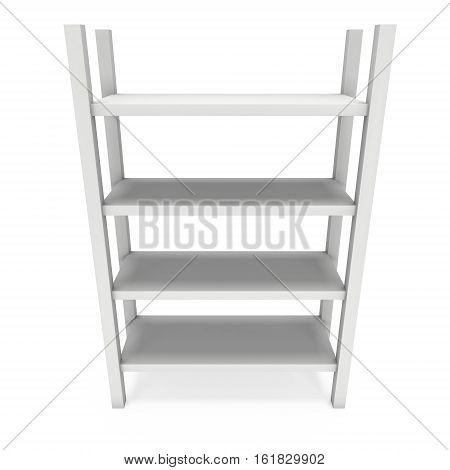 Product display rack. 3D render isolated on white. Platform or Stand Illustration. Template for Object Presentation.
