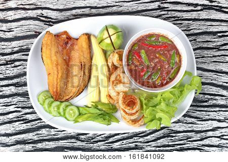 Ready Served Spicy Shrimp Paste Dip As  Nam Prik Kapi.