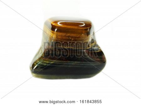 tiger eye geological mineral yellow crystal isolated