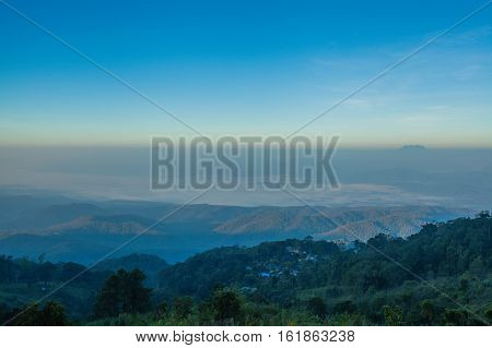 Beautiful Monlan Mountain a hilltop at an altitude of about 1696 meters generally have an abundance of. Although some areas are used in agriculture for some time at Sri Lanna National Park Chiangmai