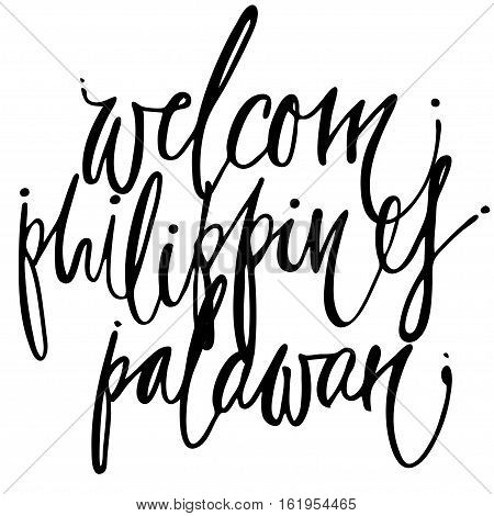 Philippines hand lettering design for posters, t-shirts, cards, invitations, stickers Vector