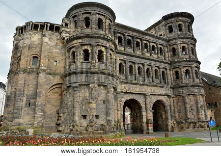 2nd-century Roman city gate Porta Nigra in Trier, Germany.