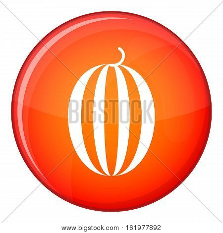 Striped melon icon in red circle isolated on white background vector illustration