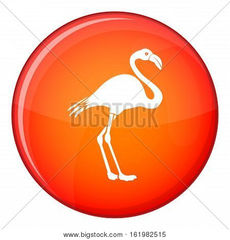 Flamingo icon in red circle isolated on white background vector illustration
