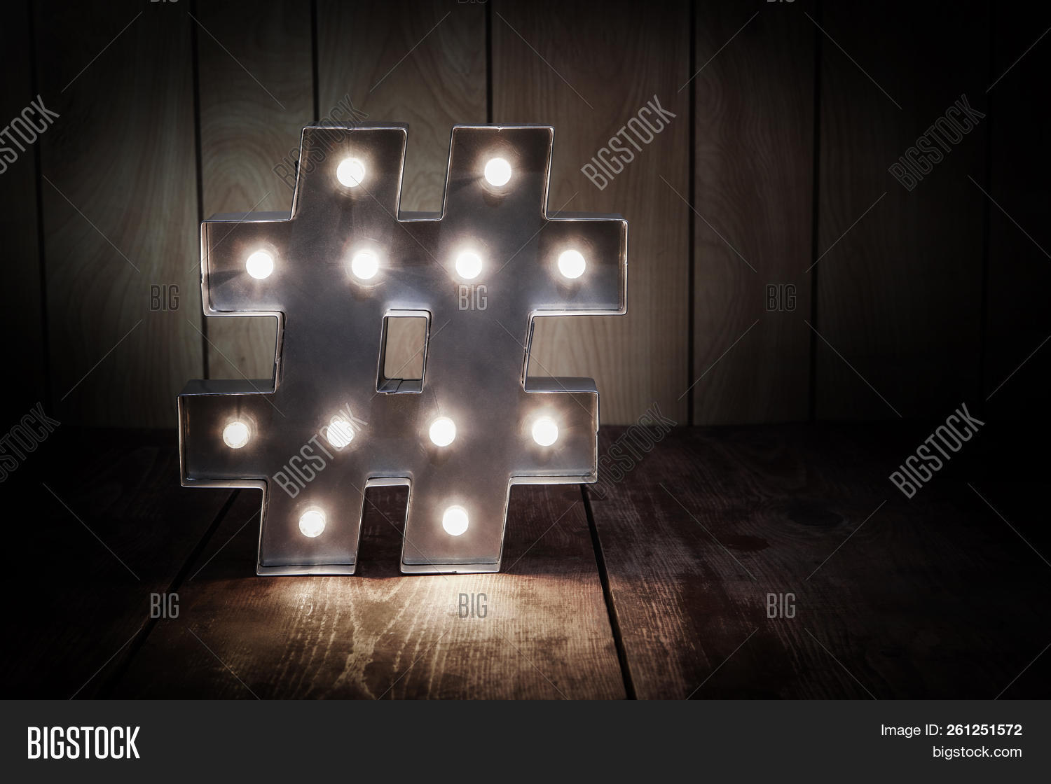 Pic Lighted Hashtag Image & Photo (Free Trial) Bigstock