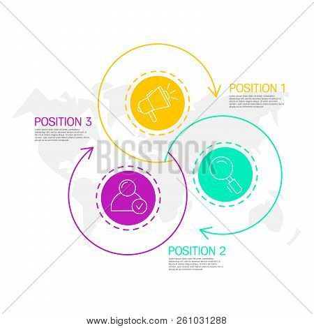 Modern And Simple Vector Illustration. Three Circles Infographic Template With Arrows, Elements, Sec