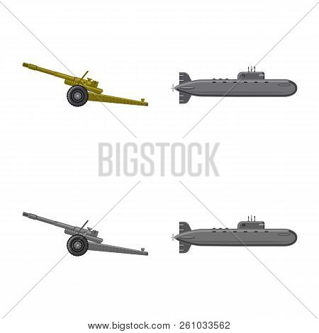 Vector Design Of Weapon And Gun Sign. Set Of Weapon And Army Vector Icon For Stock.