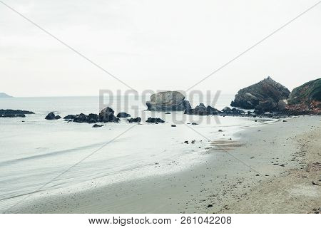 Ocean View. Nature Background With Nobody. Morgat, Crozon Peninsula, Brittany, France.