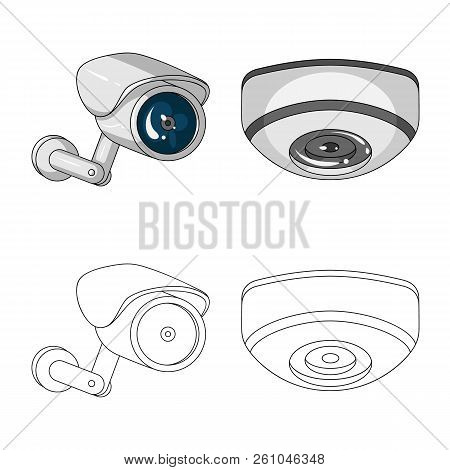 Vector Illustration Of Cctv And Camera Icon. Set Of Cctv And System Vector Icon For Stock.