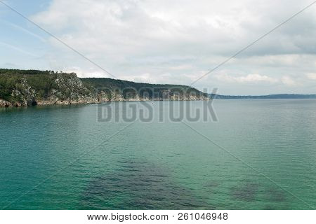 Ocean View. Nature Background With Nobody. Morgat, Crozon Peninsula, Brittany, France.