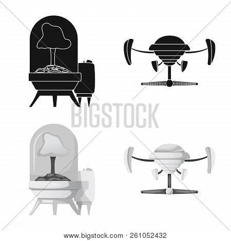 Vector Illustration Of Mars And Space Icon. Set Of Mars And Planet Vector Icon For Stock.