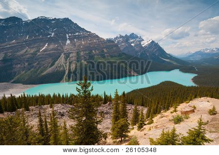 Panorama del lago Peyto