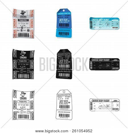 Vector Design Of Ticket And Admission Symbol. Set Of Ticket And Event Vector Icon For Stock.