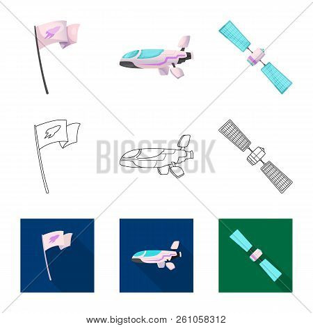 Isolated Object Of Mars And Space Sign. Set Of Mars And Planet Stock Vector Illustration.