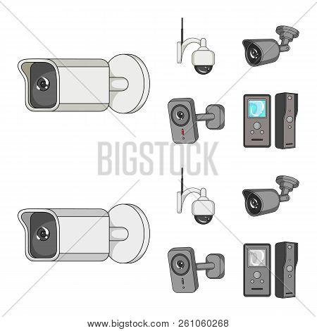 Vector Illustration Of Cctv And Camera Logo. Set Of Cctv And System Vector Icon For Stock.
