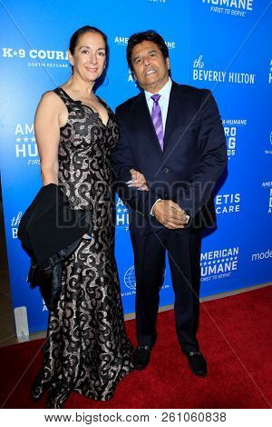 BEVERLY HILLS - SEP 29: Nanette Mirkovich, Erik Estrada at the 2018 American Humane Hero Dog Awards at The Beverly Hilton Hotel on September 29, 2018 in Beverly Hills, California