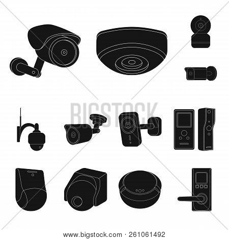 Isolated Object Of Cctv And Camera Logo. Set Of Cctv And System Vector Icon For Stock.
