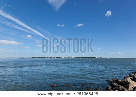 A View Of Island Beach State Park Across The Barnegat Bay From Barnegat Lighthouse State Park.