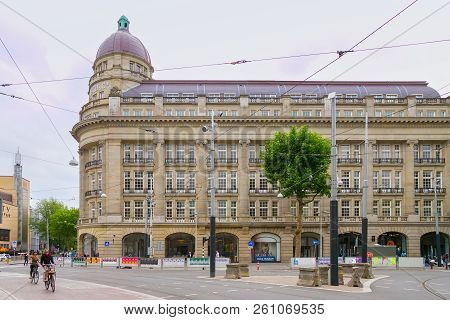 Amsterdam, Netherlands - June 25, 2017: The Historical Building Of Famous Department Store Hirsch & 