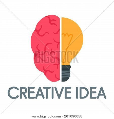 Creative Idea Mind Logo. Flat Illustration Of Creative Idea Mind Vector Logo For Web Design