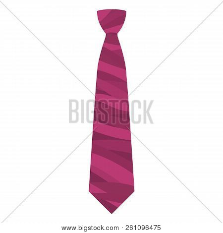 Pink Tie Icon. Flat Illustration Of Pink Tie Vector Icon For Web Design