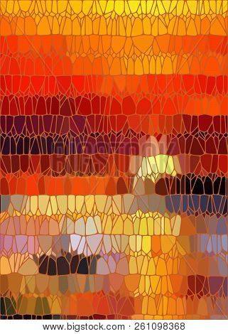 Stained Glass Like Background With Autumn Leaves Mosaic