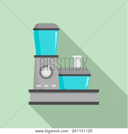 Food Processor Icon. Flat Illustration Of Food Processor Vector Icon For Web Design