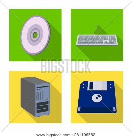 Vector Design Of Laptop And Device Sign. Set Of Laptop And Server Stock Symbol For Web.