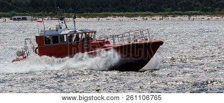 Motorboat - Pilot Vessel At Roadstead Port Sea Of Swinoujscie