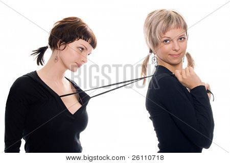 veninder blond, og brunette på hvid baggrund