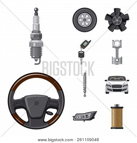 Vector Illustration Of Auto And Part Logo. Set Of Auto And Car Vector Icon For Stock.