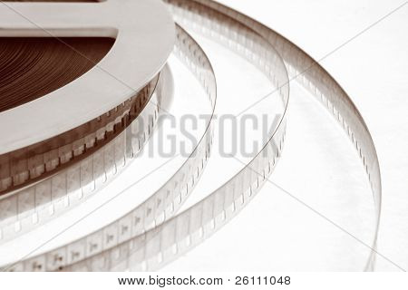 gamle film film på hvid baggrund
