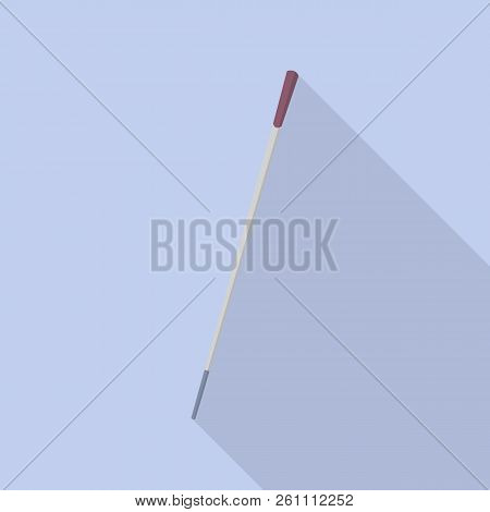 Walking Cane Icon. Flat Illustration Of Walking Cane Vector Icon For Web Design