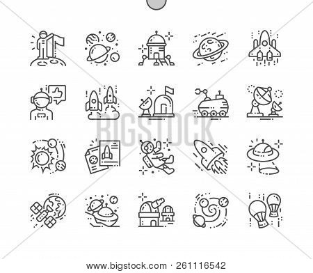 Space Exploration Well-crafted Pixel Perfect Vector Thin Line Icons 30 2x Grid For Web Graphics And 