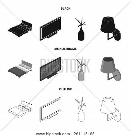 Vector Illustration Of Bedroom And Room Logo. Collection Of Bedroom And Furniture Vector Icon For St