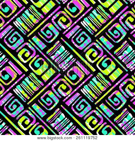 Grunge Urban Seamless Geometric Pattern,design In Graffity Urban Style.