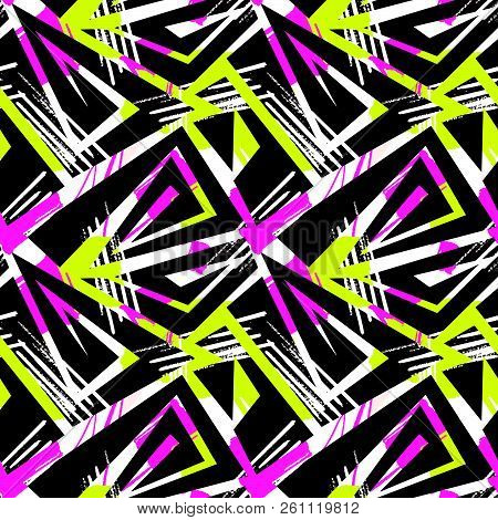 Grunge Urban Seamless Geometric Pattern,design In Graffity Urban Style.