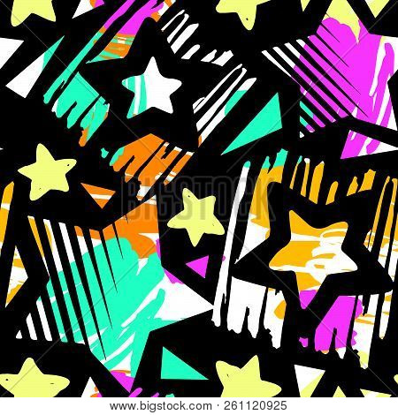 Grunge Urban Seamless Geometric Pattern,design In Graffity Urban Style.