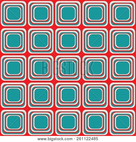 Vector Seamless Texture With Rounded Squares Looking Like Old Tv